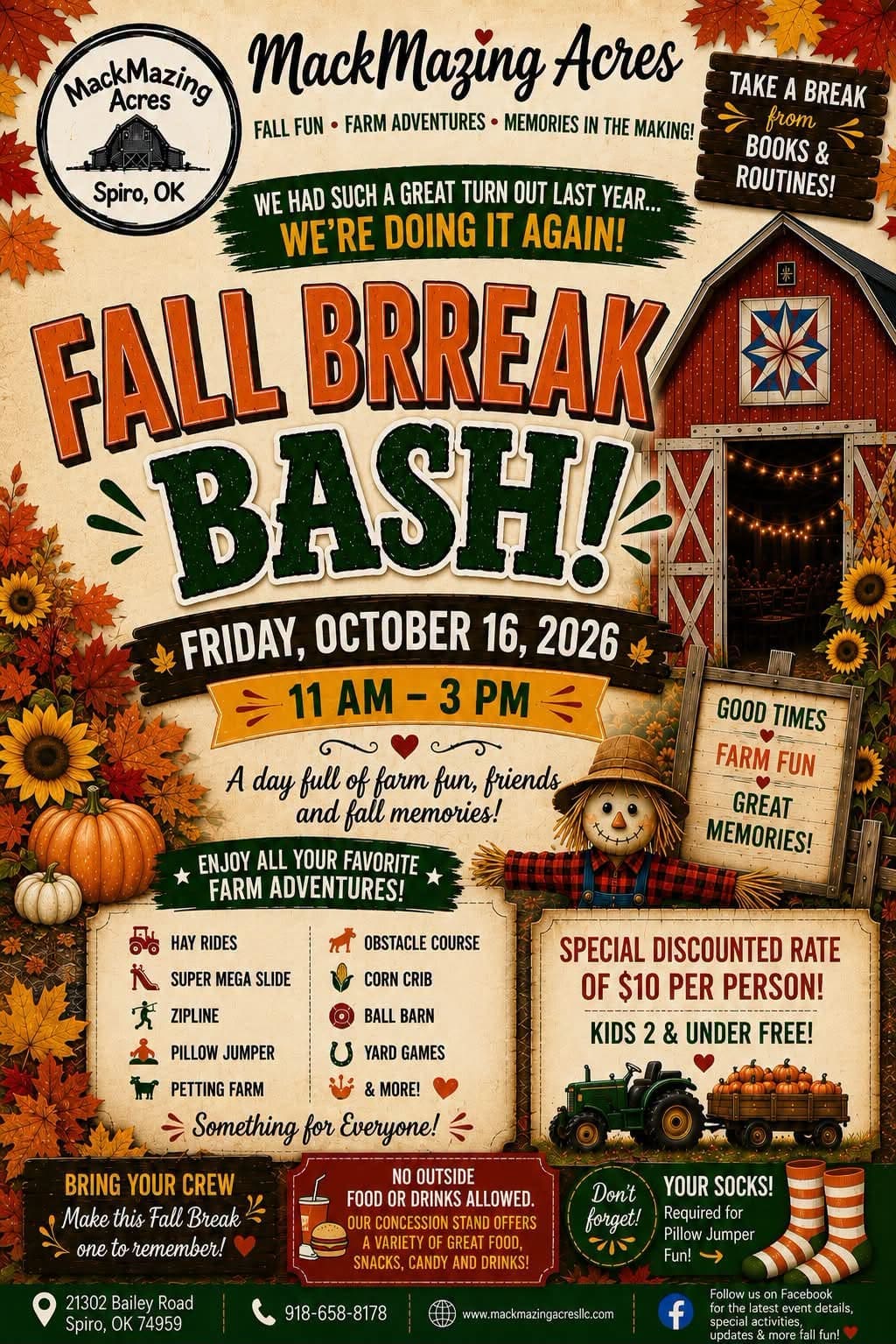 Fall Break Bash @ MackMazing Acres
